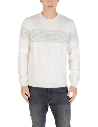 Antony Morato Pull homme blanc imprimé