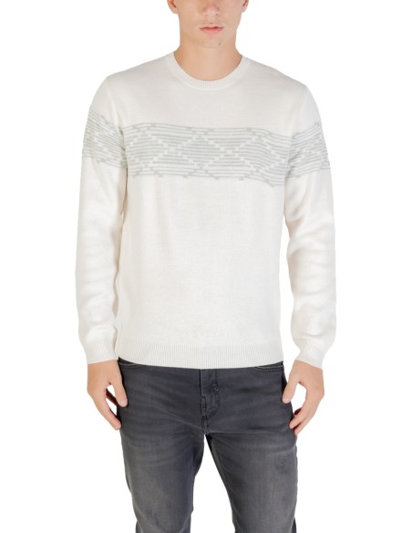 Antony Morato Pull homme blanc imprimé