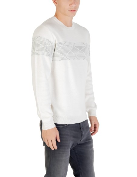 Antony Morato Pull homme blanc imprimé
