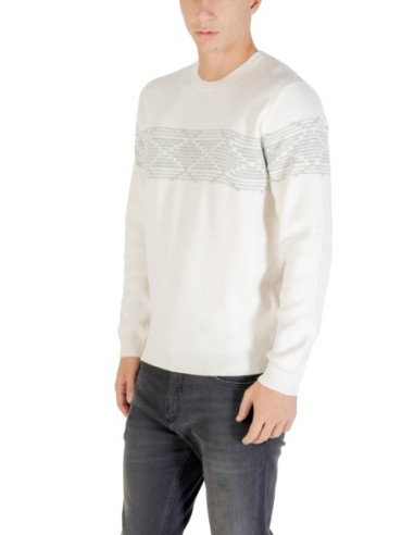 Antony Morato Pull homme blanc imprimé