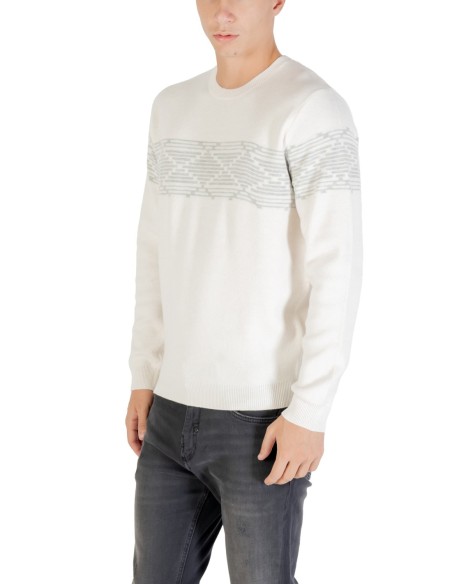 Antony Morato Pull homme blanc imprimé