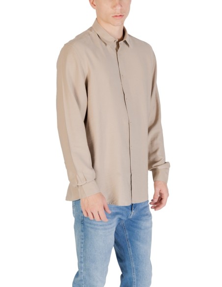 Antony Morato Chemise homme beige manches longues