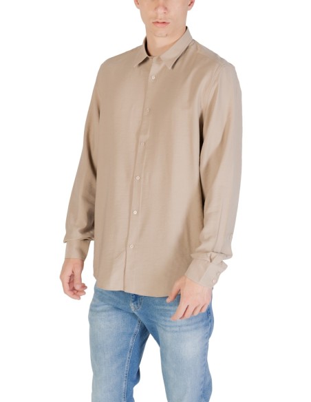 Antony Morato Chemise homme beige manches longues