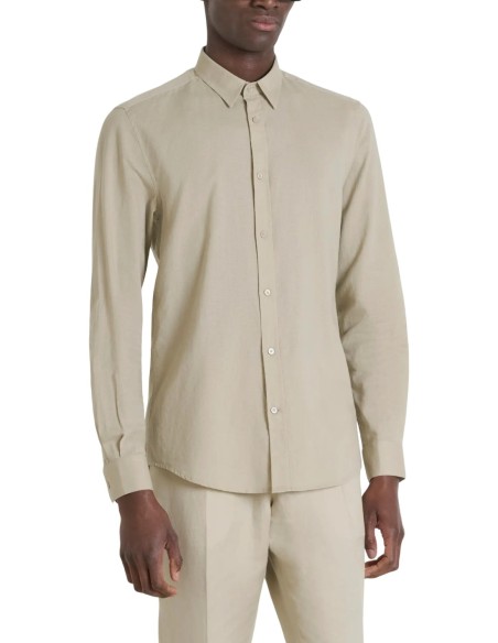 Antony Morato Chemise homme beige coton lin
