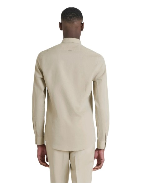 Antony Morato Chemise homme beige coton lin