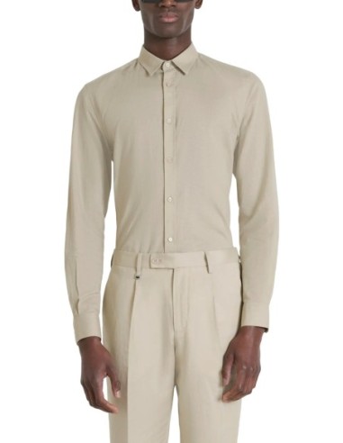 Antony Morato Chemise homme beige coton lin