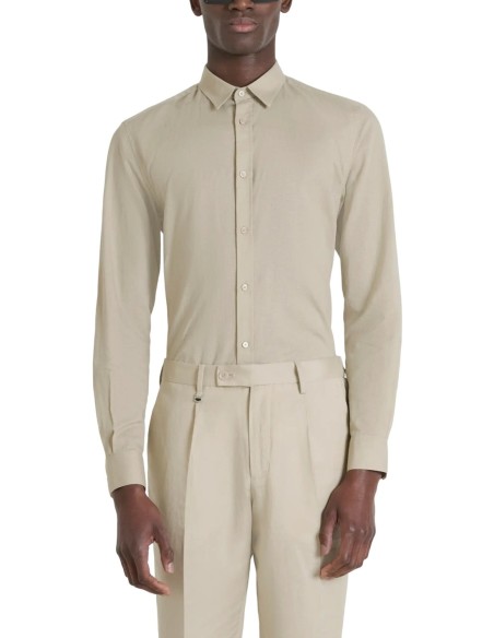 Antony Morato Chemise homme beige coton lin