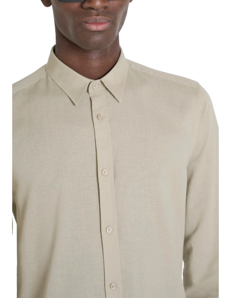 Antony Morato Chemise homme beige coton lin