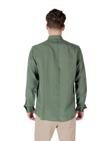 Antony Morato Chemise homme verte lyocell lin