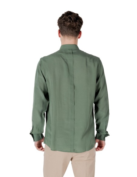 Antony Morato Chemise homme verte lyocell lin