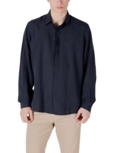 Antony Morato Chemise homme bleue lyocell lin