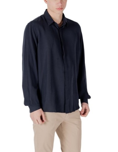 Antony Morato Chemise homme bleue lyocell lin