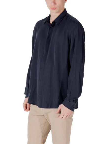 Antony Morato Chemise homme bleue lyocell lin