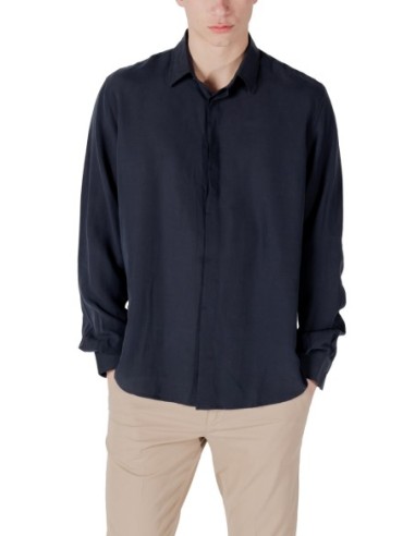 Antony Morato Chemise homme bleue lyocell lin
