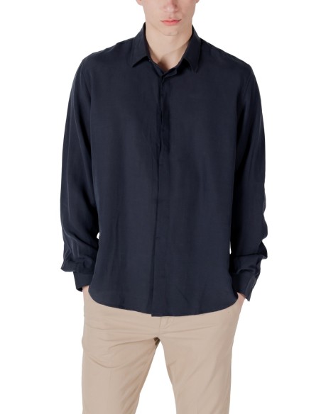 Antony Morato Chemise homme bleue lyocell lin
