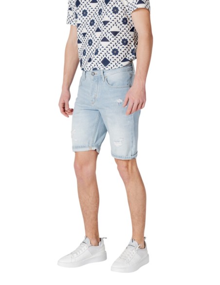 Antony Morato Bermuda homme bleu coton