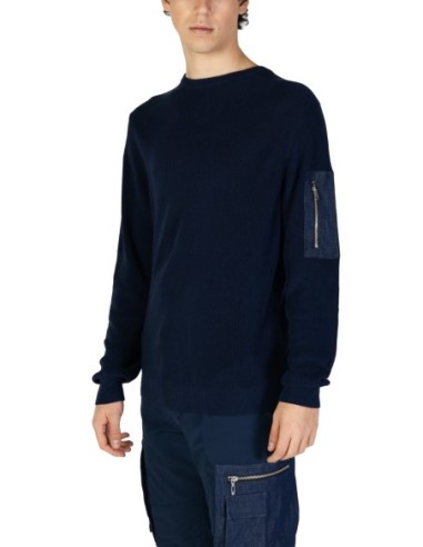 Antony Morato Pull homme bleu coton viscose