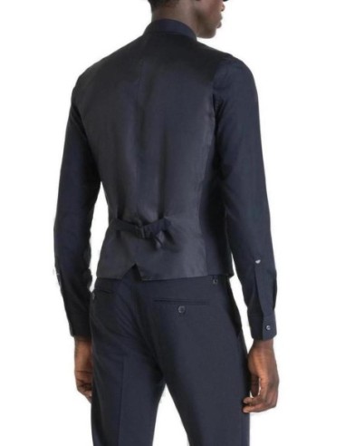 Antony Morato Gilet homme bleu boutonné