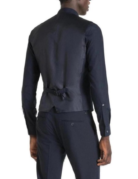 Antony Morato Gilet homme bleu boutonné