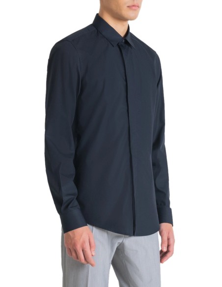 Antony Morato Chemise homme bleue monochrome