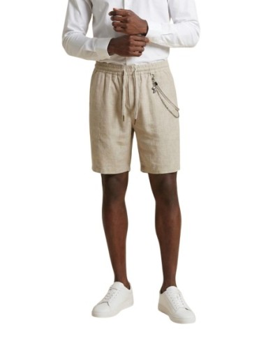 Gianni Lupo Bermuda homme beige lin