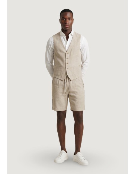 Gianni Lupo Bermuda homme beige lin