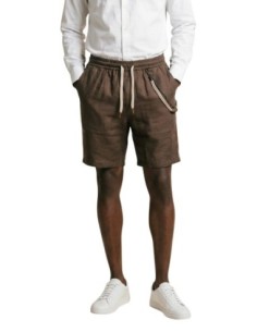 Gianni Lupo Bermuda homme marron lin