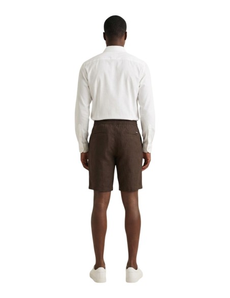 Gianni Lupo Bermuda homme marron lin