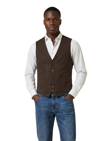 Gianni Lupo Gilet homme marron