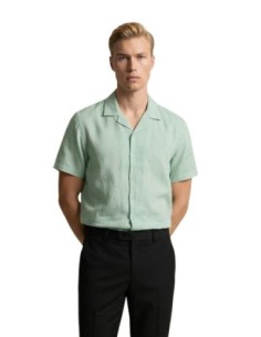 Gianni Lupo Chemise homme verte lin