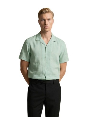 Gianni Lupo Chemise homme verte lin