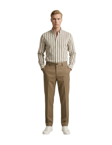 Gianni Lupo Pantalon homme beige stretch
