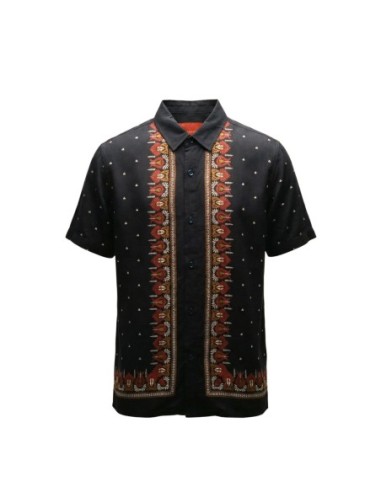 Gianni Lupo Chemise homme noire géométrique