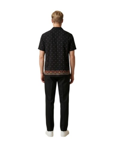 Gianni Lupo Chemise homme noire géométrique