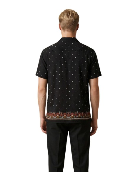 Gianni Lupo Chemise homme noire géométrique