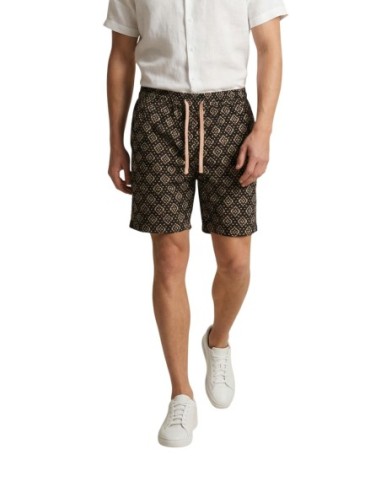 Gianni Lupo Bermuda homme noir géométrique