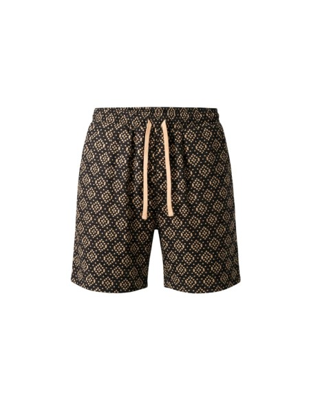 Gianni Lupo Bermuda homme noir géométrique