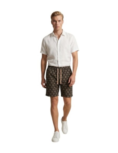 Gianni Lupo Bermuda homme noir géométrique