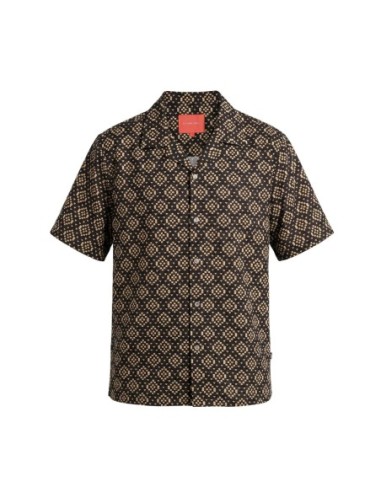 Gianni Lupo Chemise homme noire géométrique coton