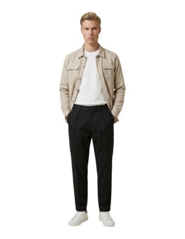 Gianni Lupo Chemise homme beige géométrique manches longues