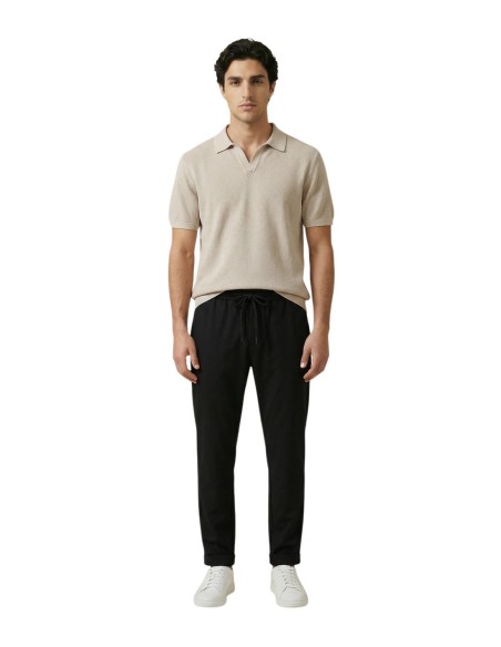 Gianni Lupo Pantalon homme noir à lacets