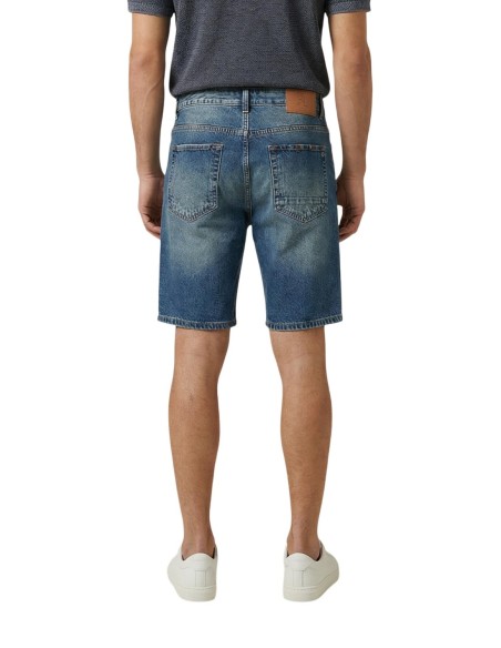 Gianni Lupo Bermuda homme bleu effet usé
