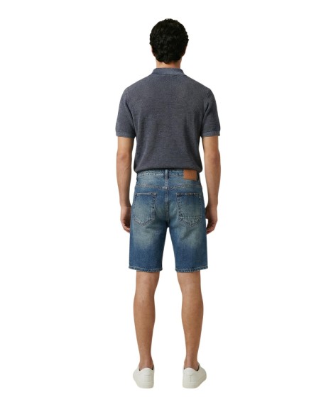 Gianni Lupo Bermuda homme bleu effet usé