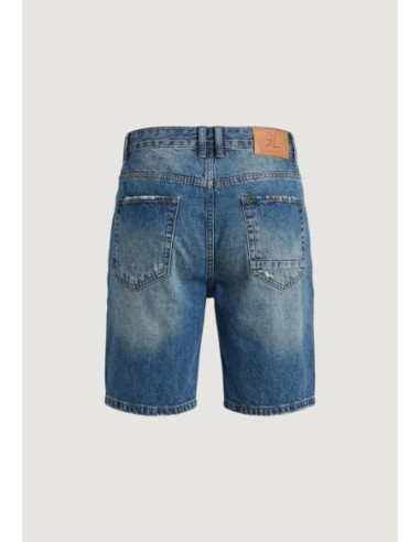 Gianni Lupo Bermuda homme bleu effet usé