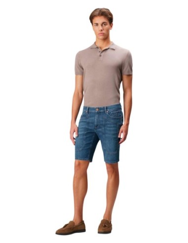 Jeckerson Bermuda homme bleu coton