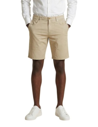 Jeckerson Bermuda homme beige coton