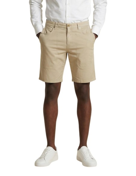 Jeckerson Bermuda homme beige coton
