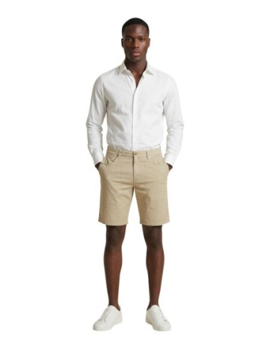 Jeckerson Bermuda homme beige coton