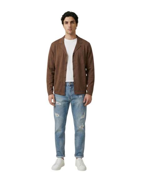 Gianni Lupo Cardigan homme marron col V