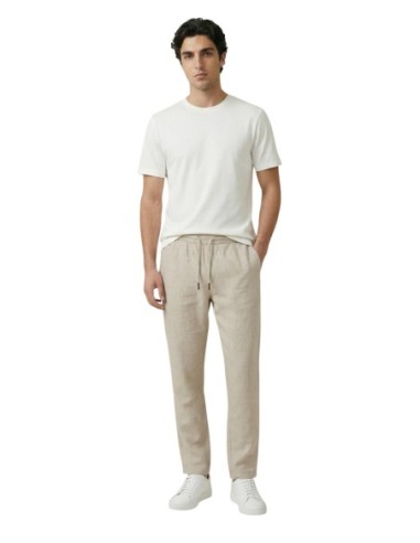 Gianni Lupo Pantalon homme beige lyocell